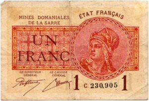 1 franc Mines domaniales de la Sarre type 1920