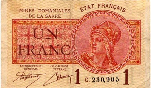 1 franc Mines domaniales de la Sarre type 1920