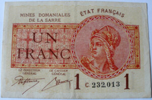 1 franc Mines domaniales de la Sarre type 1920