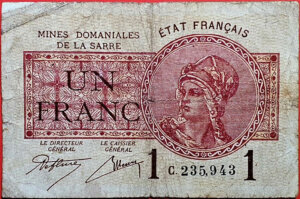 1 franc Mines domaniales de la Sarre type 1920