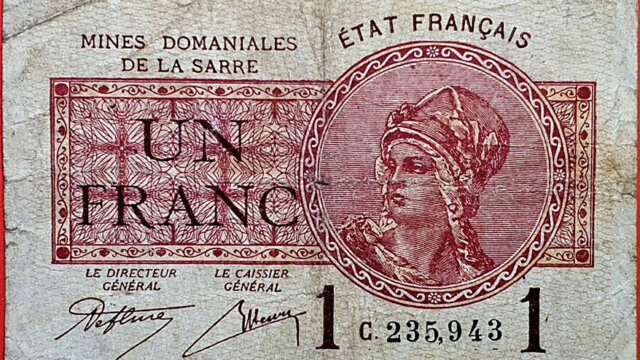 1 franc Mines domaniales de la Sarre type 1920