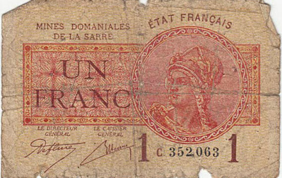 1 franc Mines domaniales de la Sarre type 1920