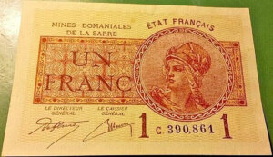 1 franc Mines domaniales de la Sarre type 1920