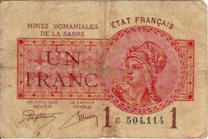 1 franc Mines domaniales de la Sarre type 1920