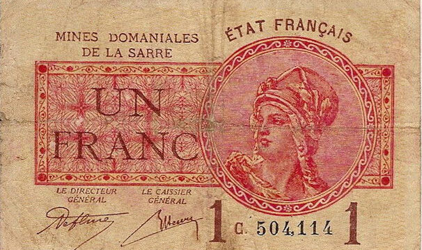 1 franc Mines domaniales de la Sarre type 1920