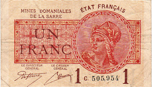 1 franc Mines domaniales de la Sarre type 1920