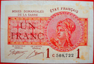 1 franc Mines domaniales de la Sarre type 1920