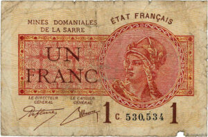 1 franc Mines domaniales de la Sarre type 1920