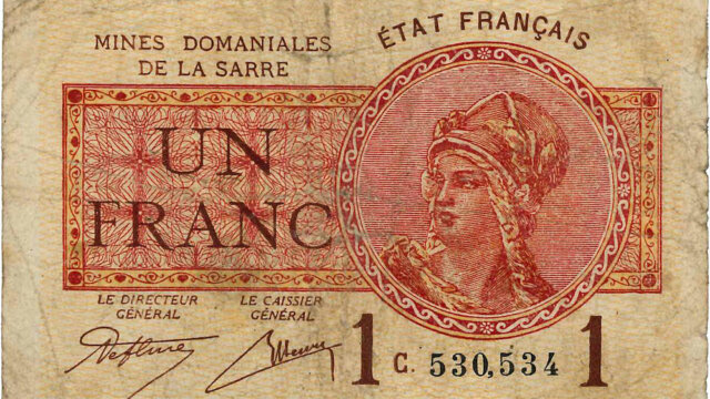 1 franc Mines domaniales de la Sarre type 1920