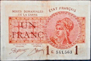 1 franc Mines domaniales de la Sarre type 1920