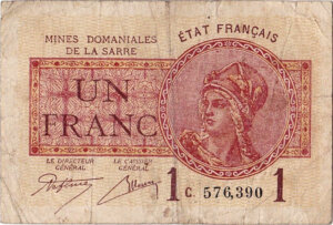 1 franc Mines domaniales de la Sarre type 1920