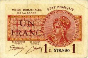 1 franc Mines domaniales de la Sarre type 1920