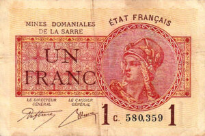 1 franc Mines domaniales de la Sarre type 1920