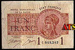 1 franc Mines domaniales de la Sarre type 1920