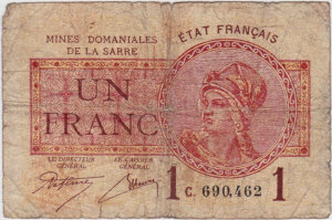 1 franc Mines domaniales de la Sarre type 1920