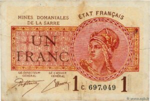 1 franc Mines domaniales de la Sarre type 1920