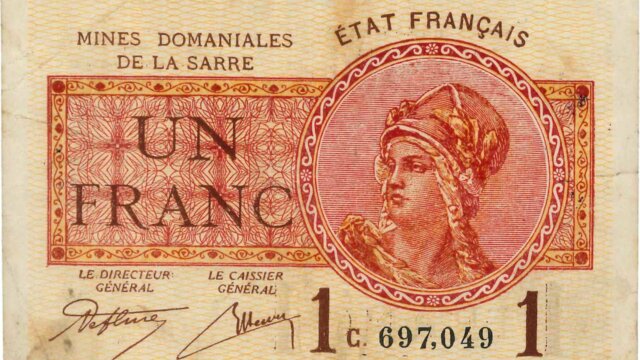 1 franc Mines domaniales de la Sarre type 1920