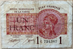 1 franc Mines domaniales de la Sarre type 1920