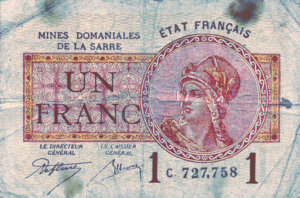 1 franc Mines domaniales de la Sarre type 1920