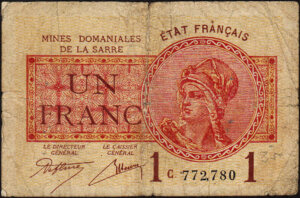 1 franc Mines domaniales de la Sarre type 1920