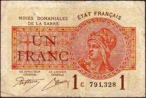 1 franc Mines domaniales de la Sarre type 1920