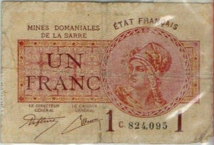 1 franc Mines domaniales de la Sarre type 1920