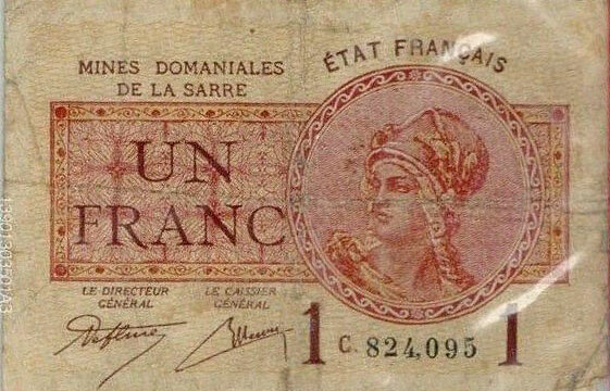 1 franc Mines domaniales de la Sarre type 1920