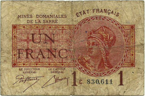 1 franc Mines domaniales de la Sarre type 1920