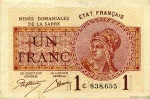 1 franc Mines domaniales de la Sarre type 1920