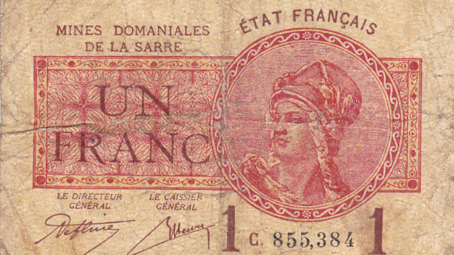 1 franc Mines domaniales de la Sarre type 1920