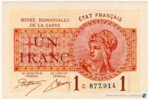 1 franc Mines domaniales de la Sarre type 1920