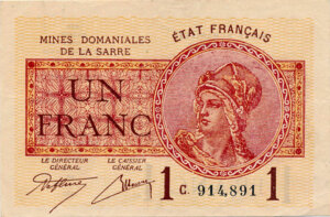 1 franc Mines domaniales de la Sarre type 1920