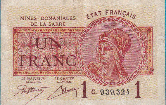 1 franc Mines domaniales de la Sarre type 1920