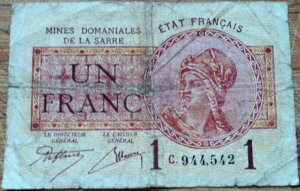 1 franc Mines domaniales de la Sarre type 1920