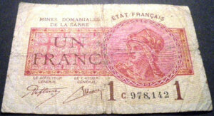 1 franc Mines domaniales de la Sarre type 1920