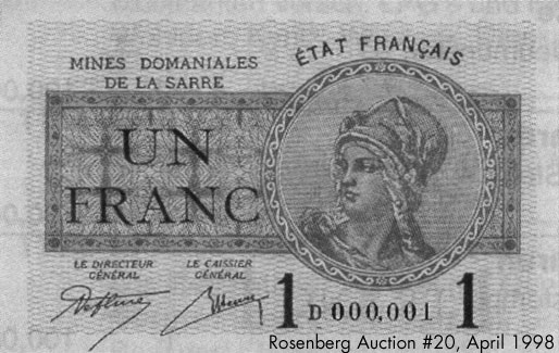 1 franc Mines domaniales de la Sarre type 1920