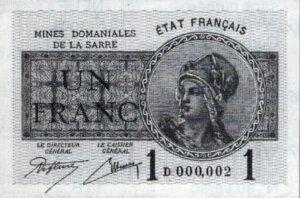 1 franc Mines domaniales de la Sarre type 1920