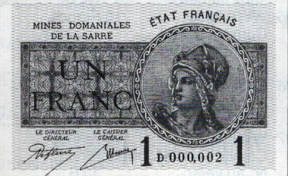 1 franc Mines domaniales de la Sarre type 1920