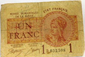 1 franc Mines domaniales de la Sarre type 1920