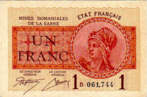 1 franc Mines domaniales de la Sarre type 1920