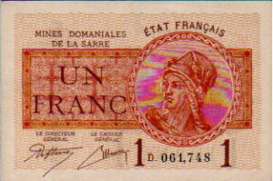 1 franc Mines domaniales de la Sarre type 1920