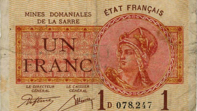 1 franc Mines domaniales de la Sarre type 1920