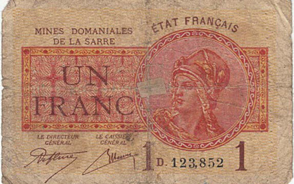 1 franc Mines domaniales de la Sarre type 1920