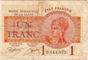 1 franc Mines domaniales de la Sarre type 1920