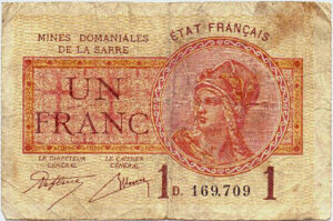 1 franc Mines domaniales de la Sarre type 1920