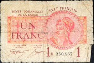 1 franc Mines domaniales de la Sarre type 1920