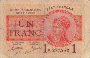 1 franc Mines domaniales de la Sarre type 1920