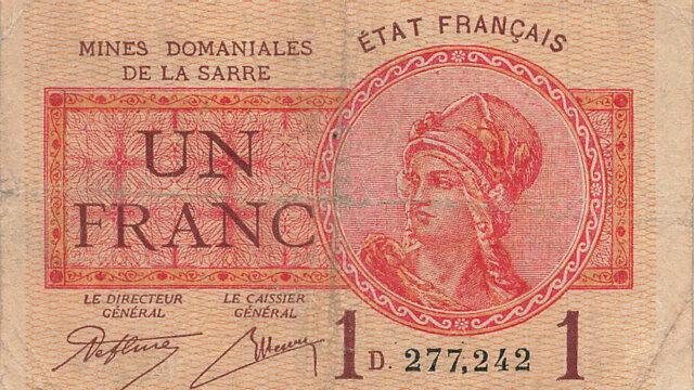 1 franc Mines domaniales de la Sarre type 1920