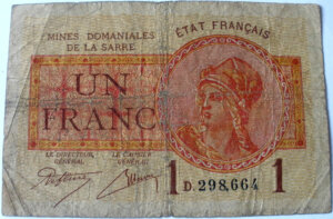 1 franc Mines domaniales de la Sarre type 1920