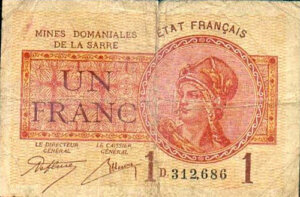 1 franc Mines domaniales de la Sarre type 1920